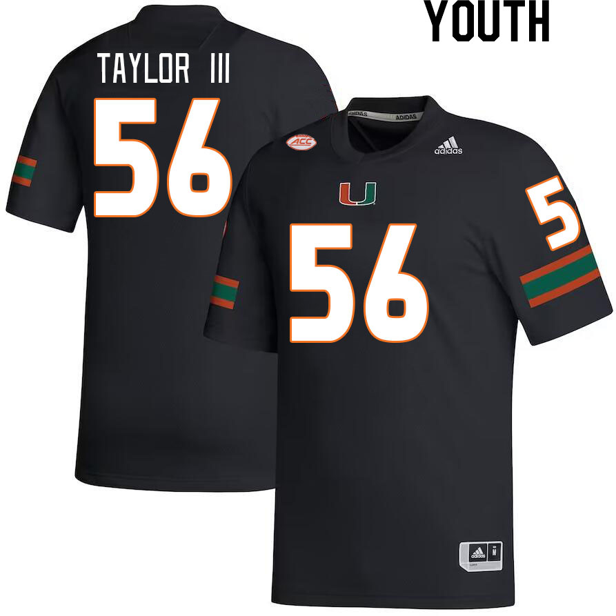 Youth #56 Leonard Taylor III Miami Hurricanes College Football Jerseys Stitched-Black
